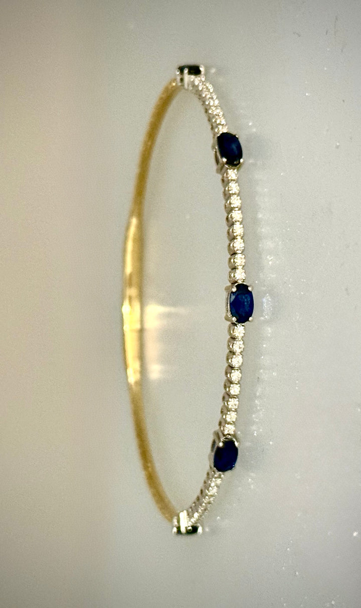 Sapphire & Diamond Flex Bangle
