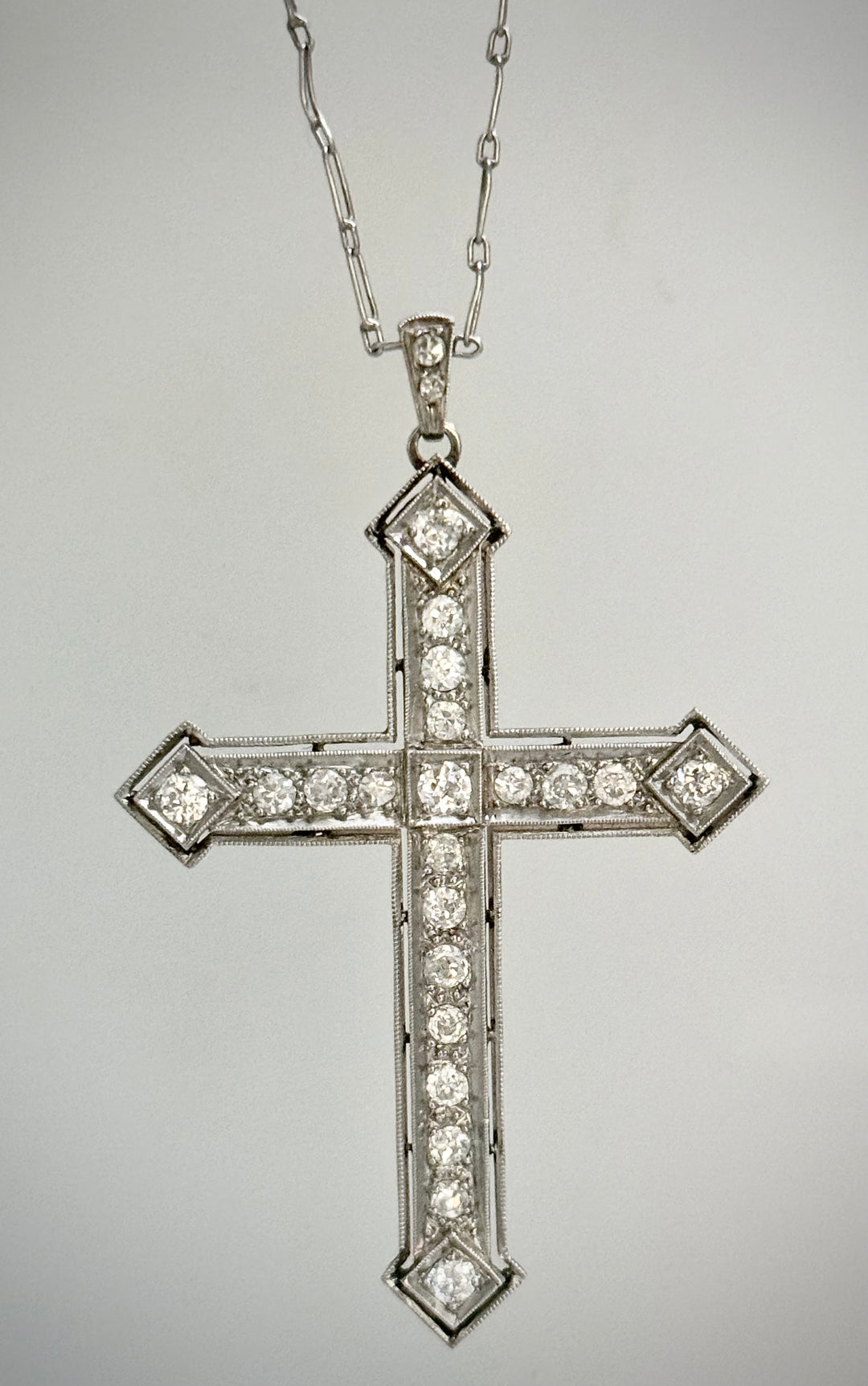 1.25 Carat Art Deco Cross Pendant