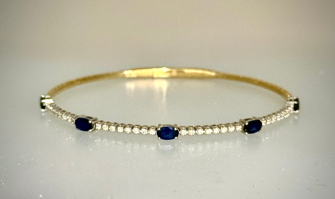 Sapphire & Diamond Flex Bangle