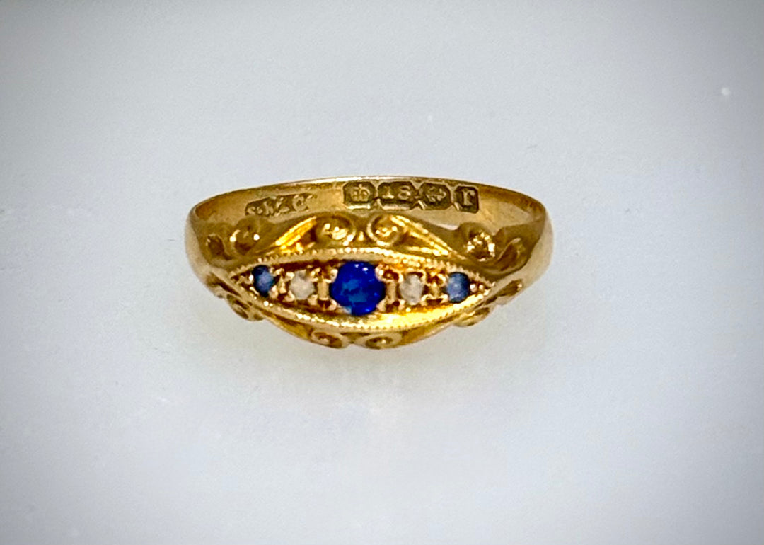 Victorian Sapphire & Rose Cuts
