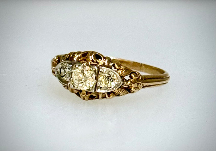Three Diamond Victorian Ring