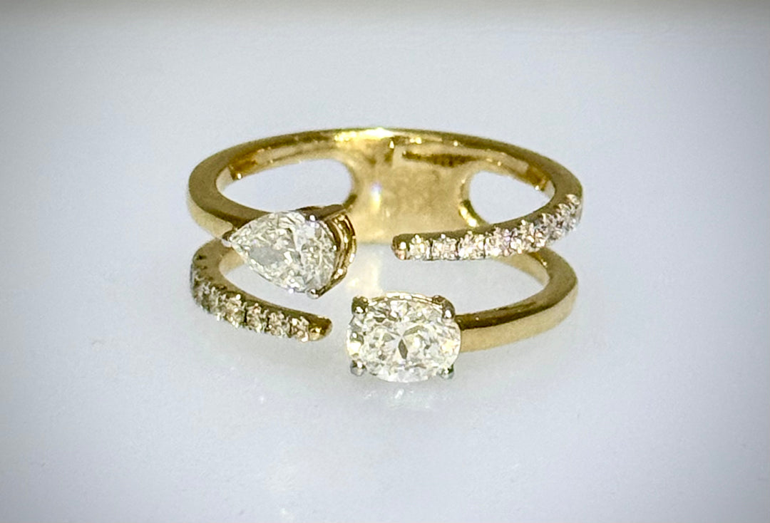 Pear & Oval Modern Ring