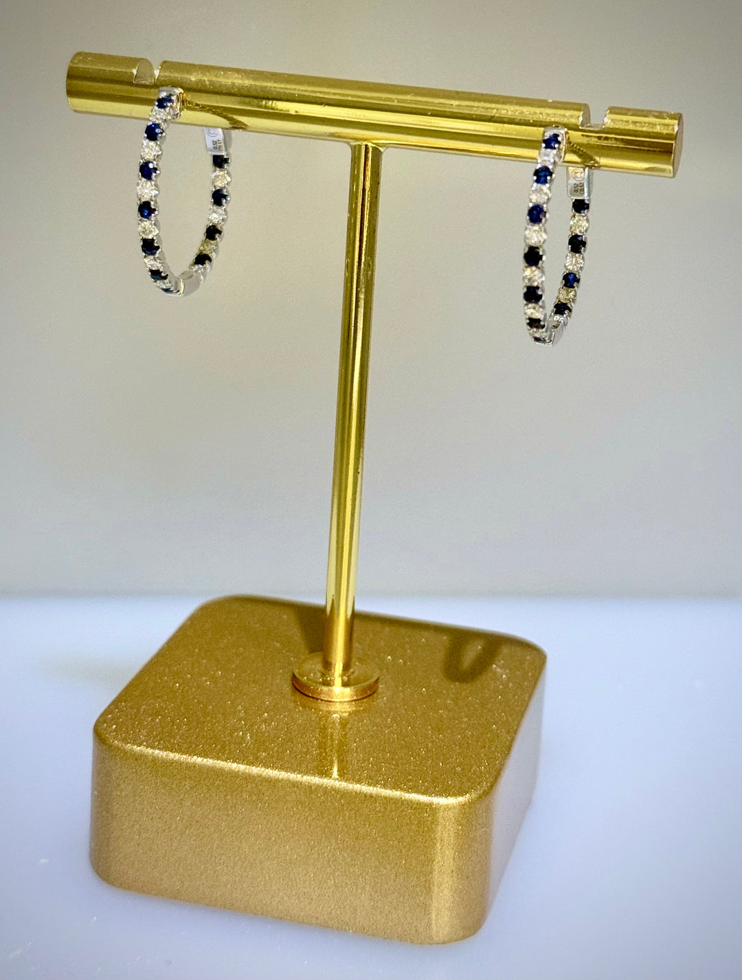 Sapphire & Diamond Hoops
