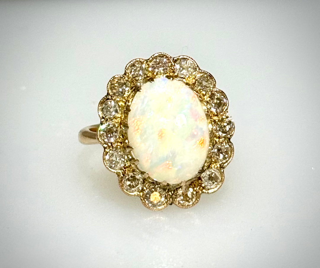 1.80 Carat Opal and Diamond Ring