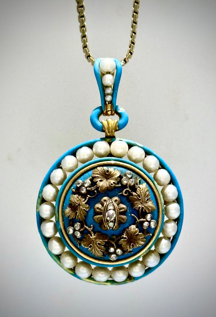 Turquoise and Pear Pin/Pendant
