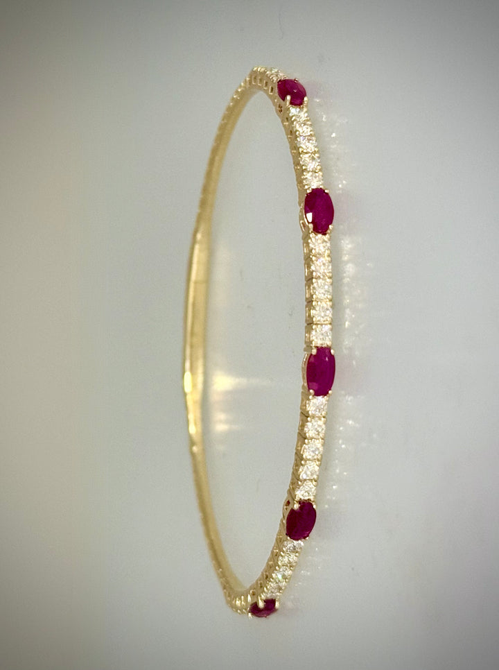 Oval Ruby Flex Bangle