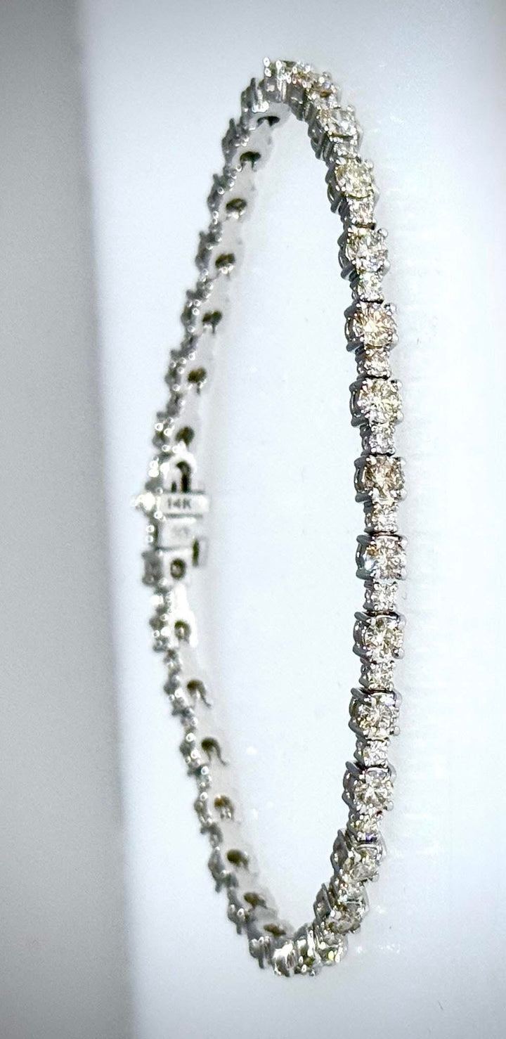 4.30 Carat White Tennis Bracelet
