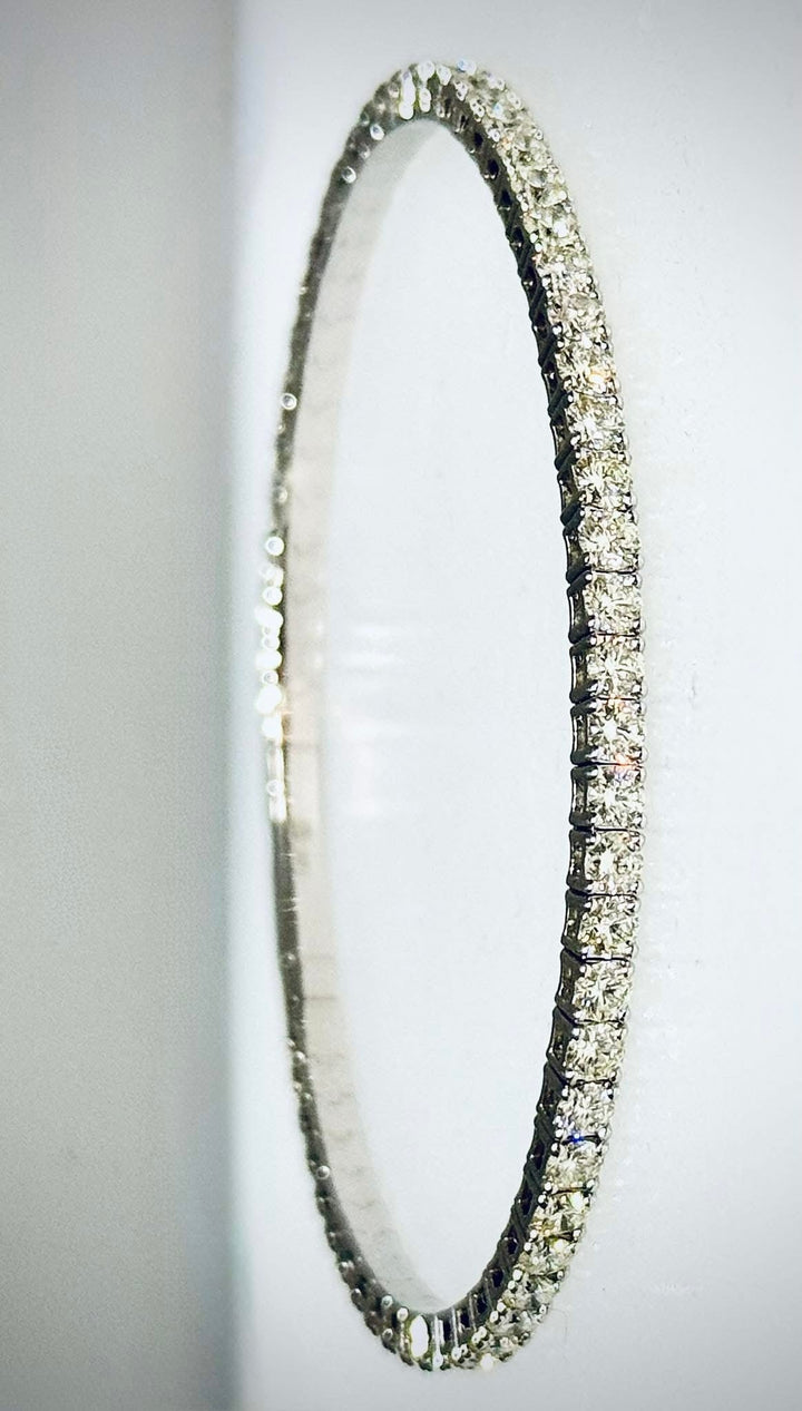 3.48 Carat White Flex Bangle