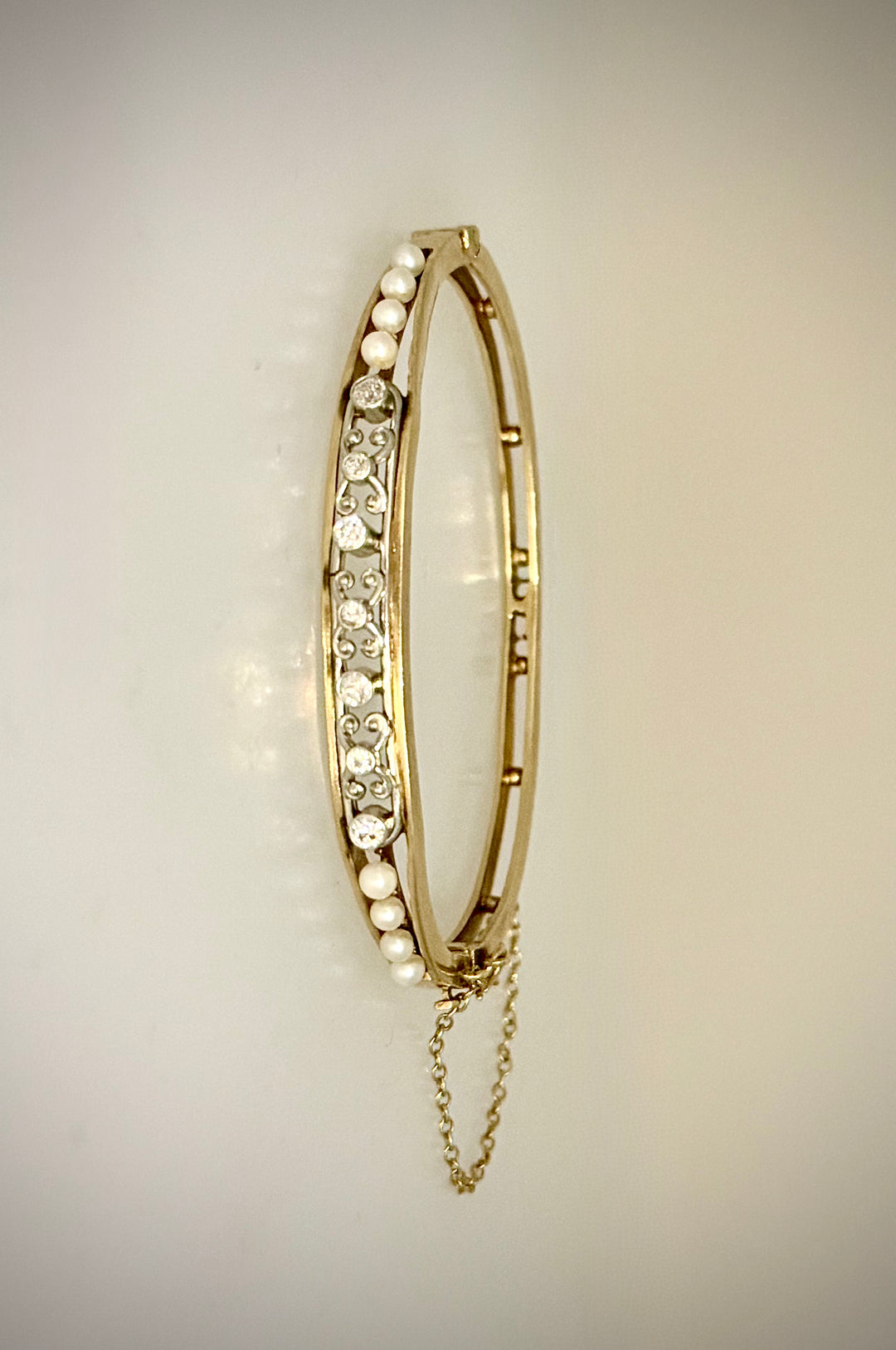 Victorian Pearl & Diamond Bangle