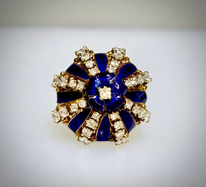 Cobalt Blue Enamel Ring