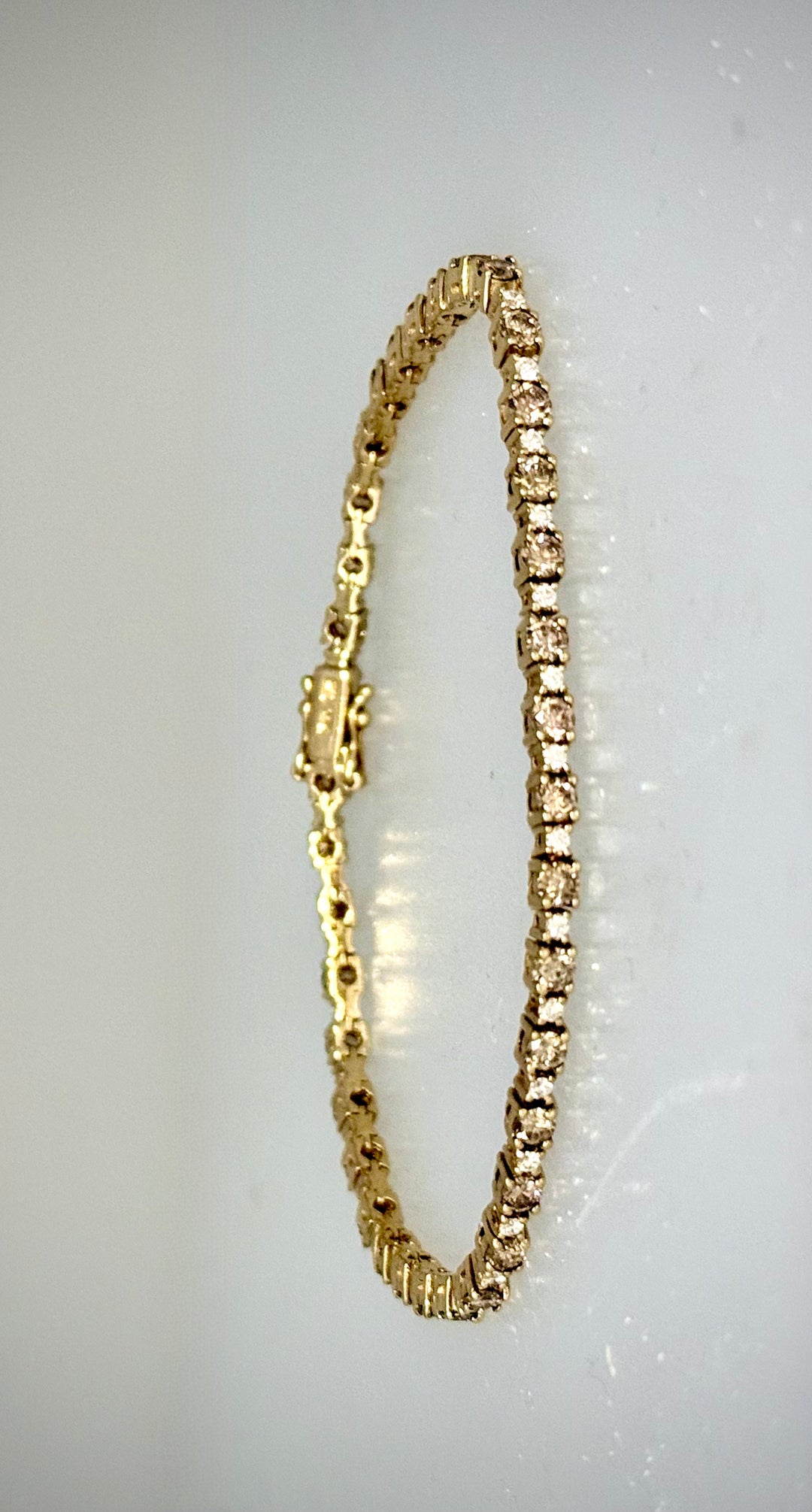 Brown & White Diamond Tennis Bracelet