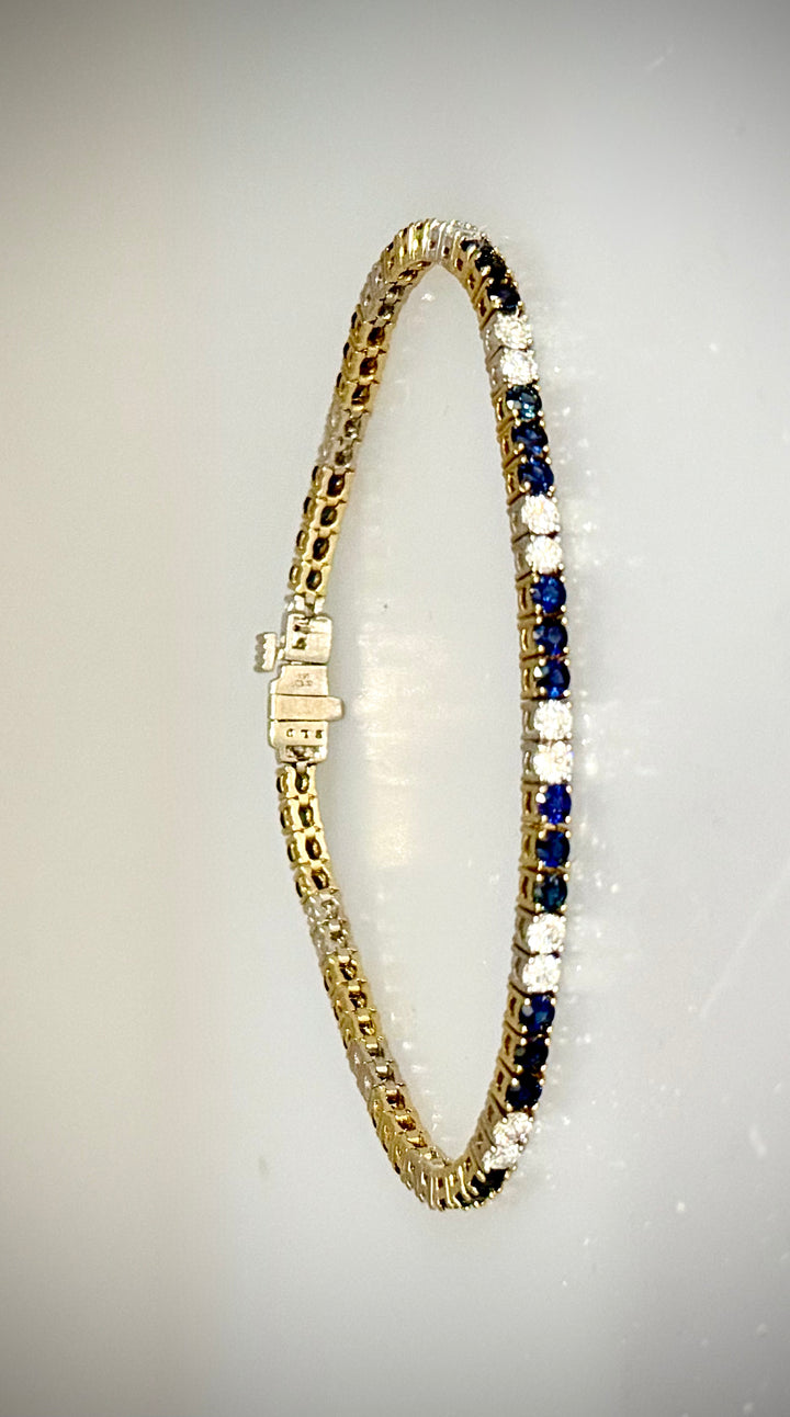 Sapphire and Diamond Tennis Bracelet