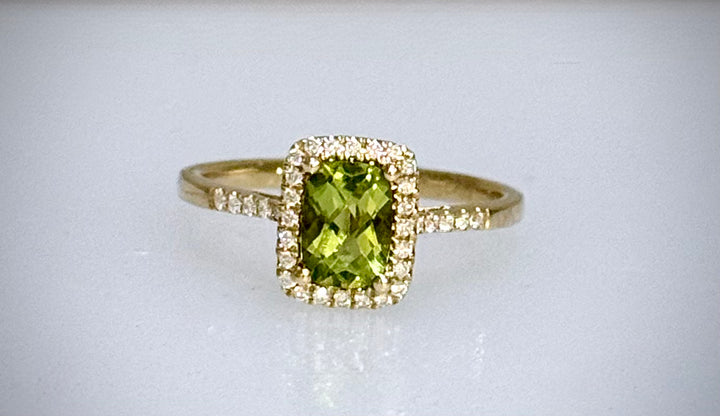 Peridot Cushion Cut Ring