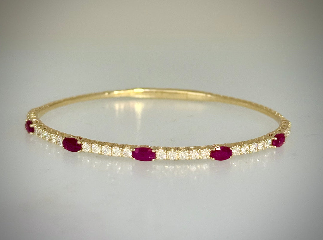 Oval Ruby Flex Bangle