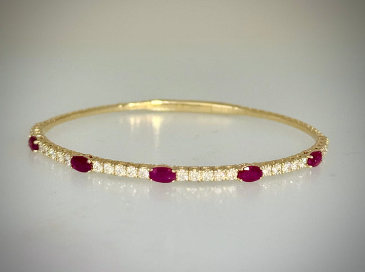 Oval Ruby Flex Bangle