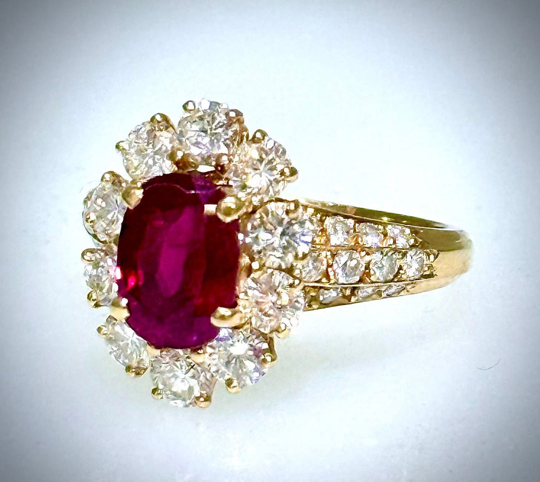 2.71 Carat Oval Ruby Ring