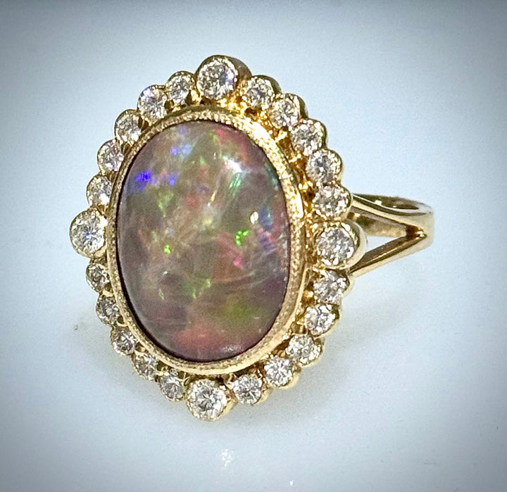 Ethiopian Black Opal Ring