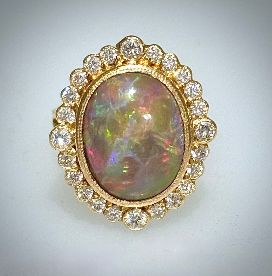 Ethiopian Black Opal Ring