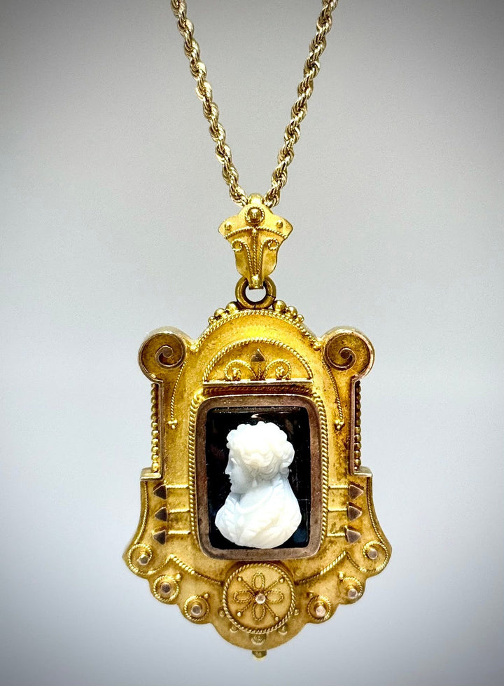 Hard-stone Cameo Victorian Locket