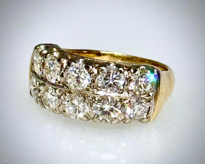 2 Karat Double Row Diamond Band