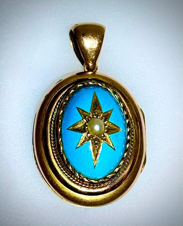 Turquoise Enamel Victorian Locket