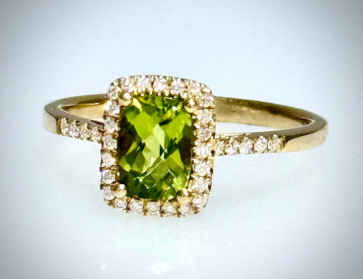 Peridot Cushion Cut Ring
