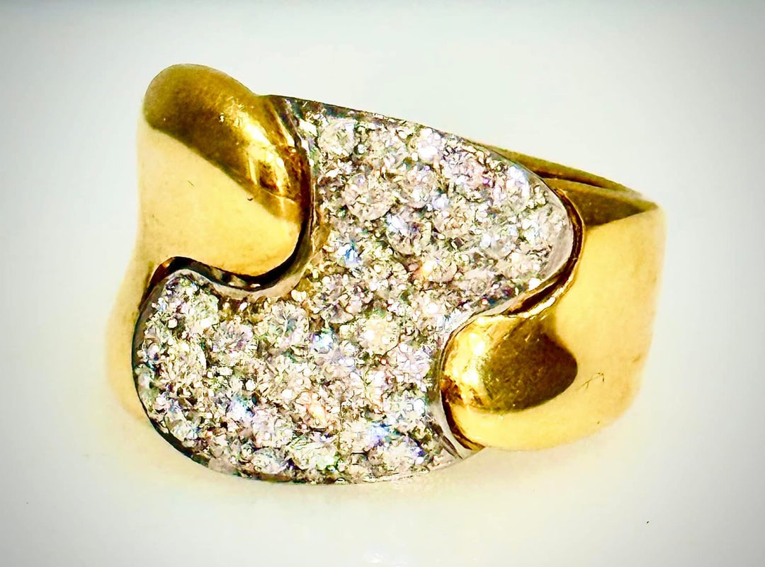 Italian Pave-Set Diamond Ring