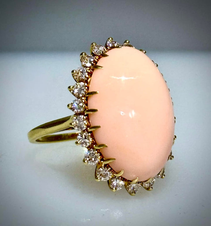 18 Karat Angel Skin Coral Ring
