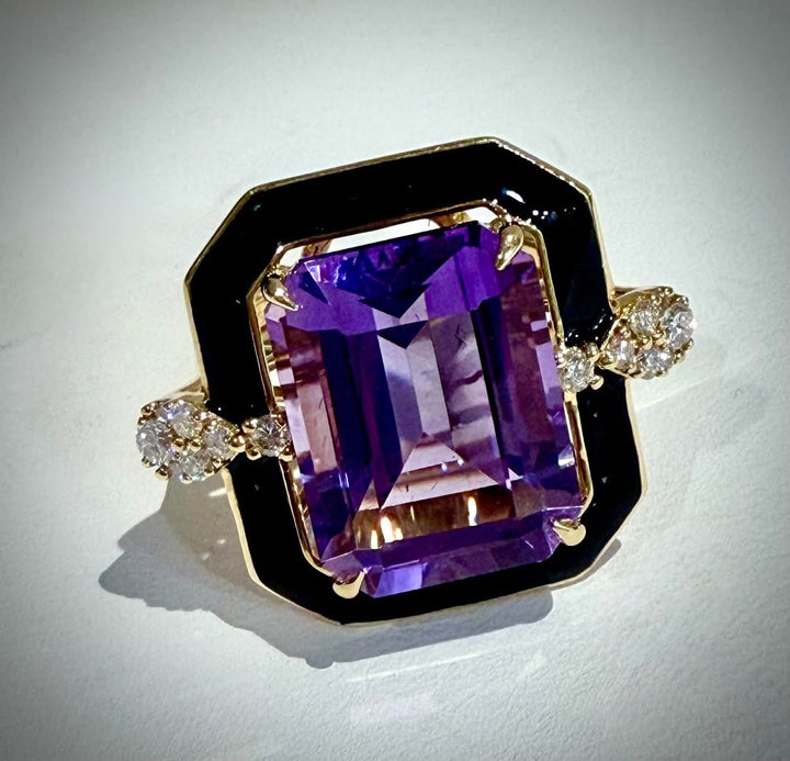 Emerald-Cut Amethyst Ring