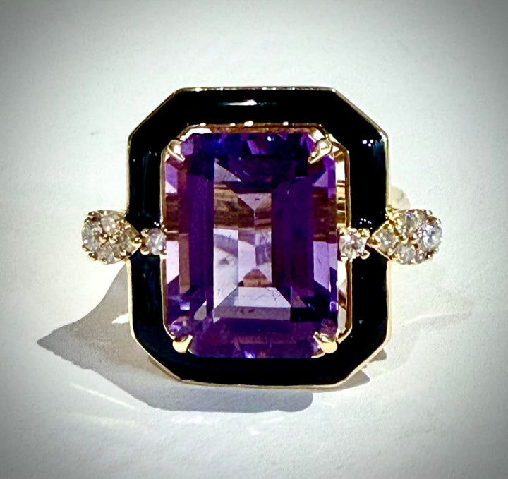 Emerald-Cut Amethyst Ring