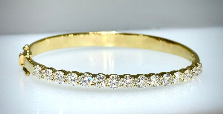 4.72 Carat Yellow Gold Diamond Bangle