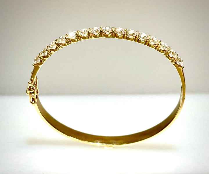 4.72 Carat Yellow Gold Diamond Bangle