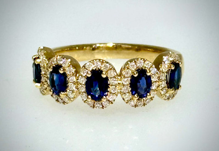 18 Karat Sapphire and Diamond Band