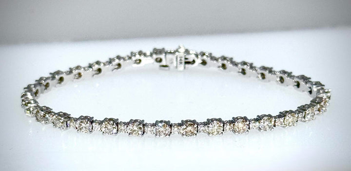 4.30 Carat White Tennis Bracelet