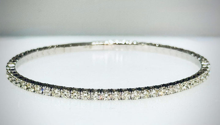 3.48 Carat White Flex Bangle