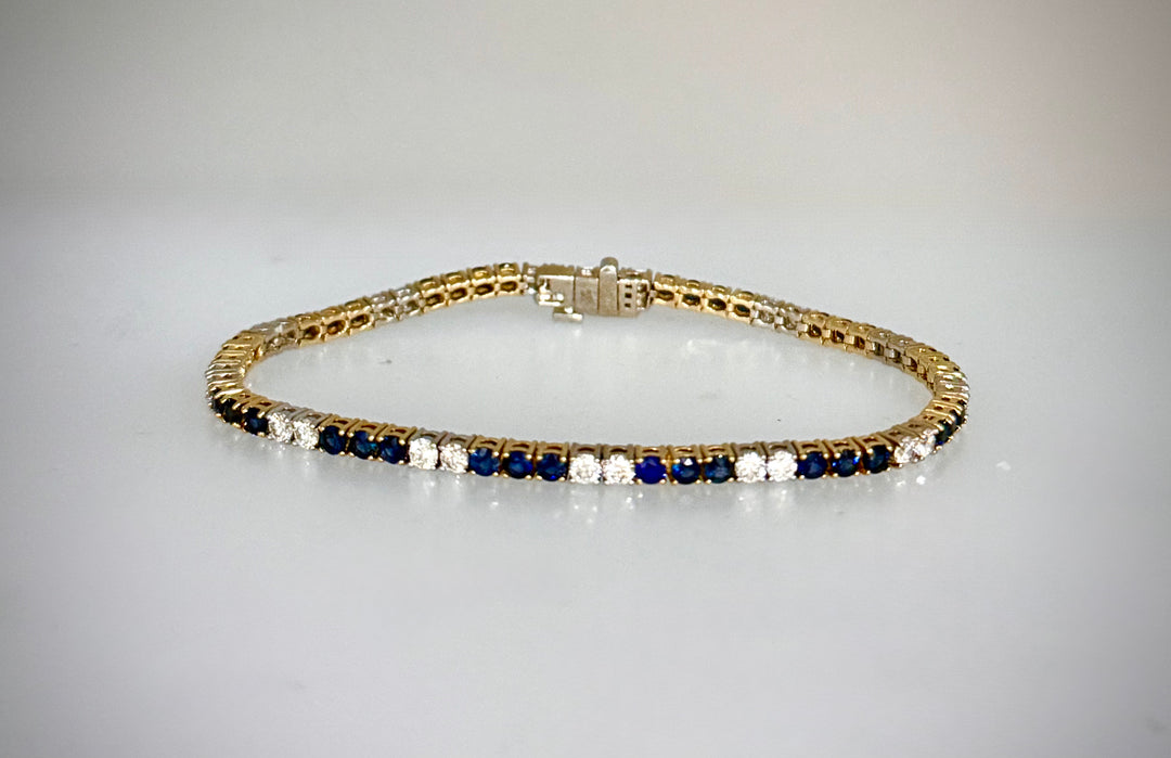 Sapphire and Diamond Tennis Bracelet