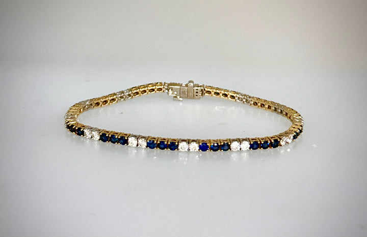 Sapphire and Diamond Tennis Bracelet