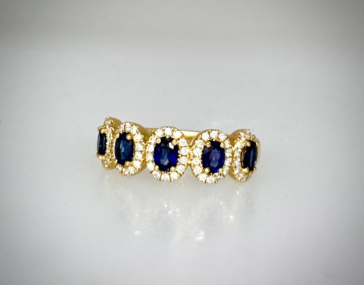 18 Karat Sapphire and Diamond Band