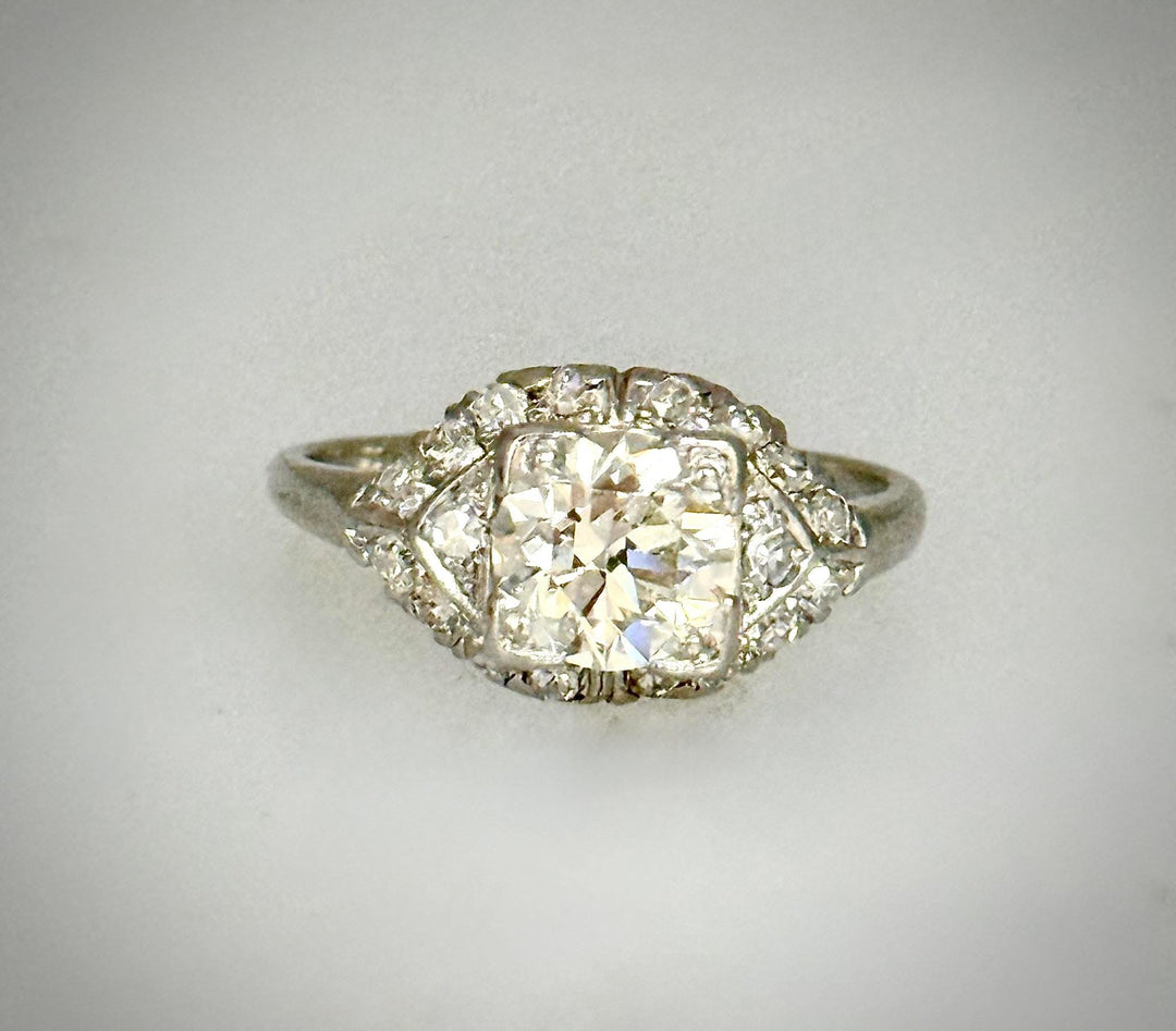 Platinum Art Deco Engagement Ring